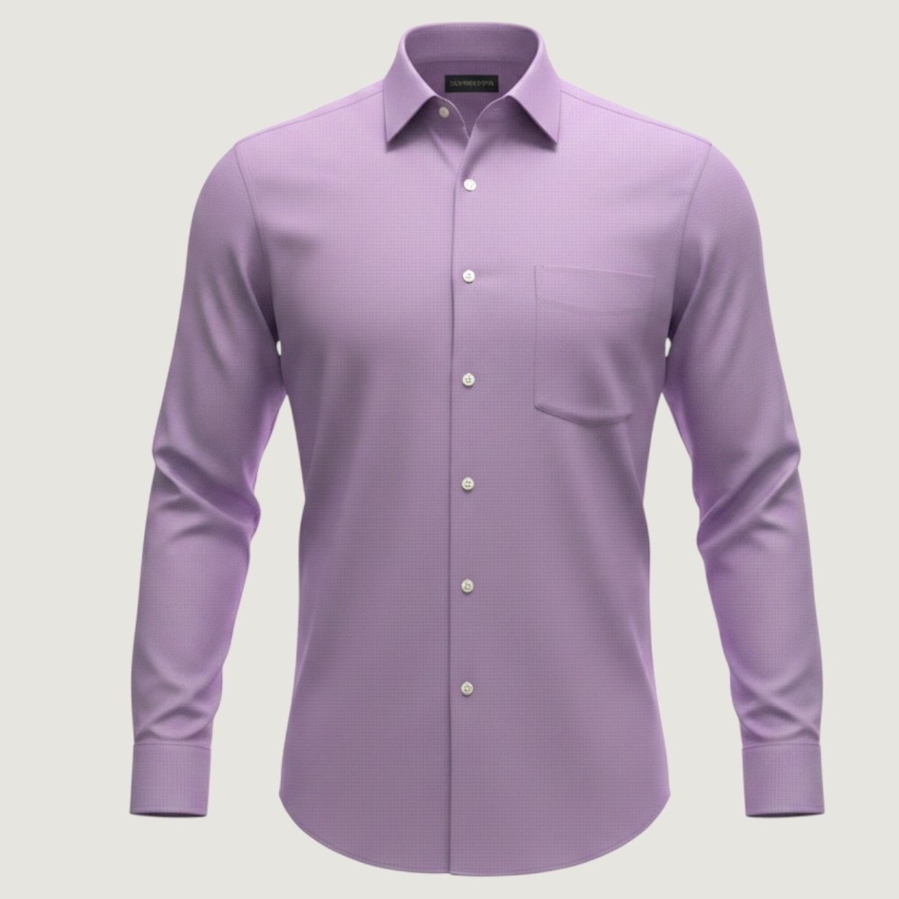 Covington Button Front Shirt Mens XL 34-35 Purple Wrinkle Stain Free Long Sleeve